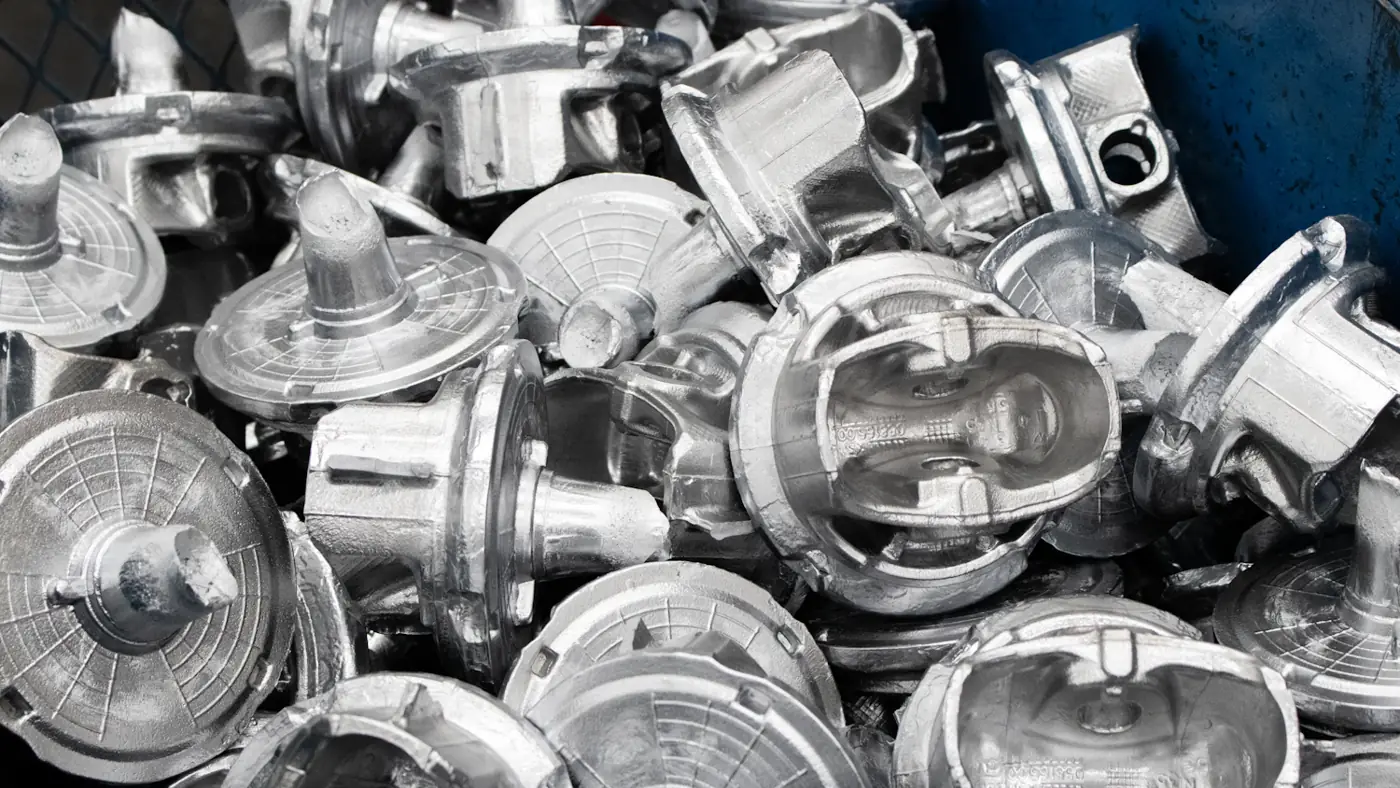 Aluminium die-cast parts of the type affected by white rust