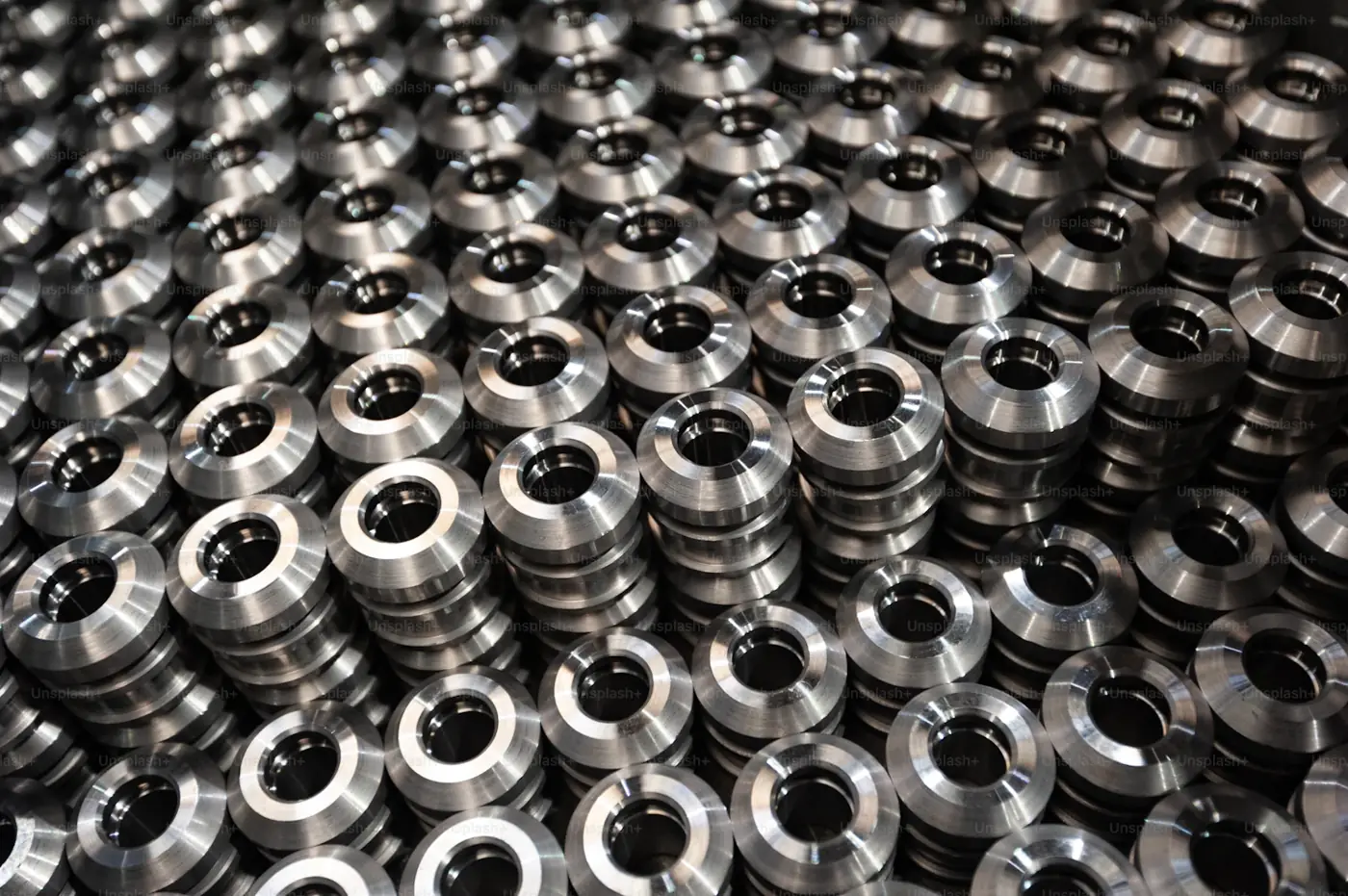 Precision metal components after ultrasonic cleaning
